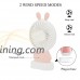 MIGZOE Mini Handheld Fan  Personal Portable Desk Desktop Table Cooling Fan with USB Rechargeable Battery Operated Electric Fan for Traveling Outdoor Office Home Use (Pink Rabbit) - B07CD8HL5L